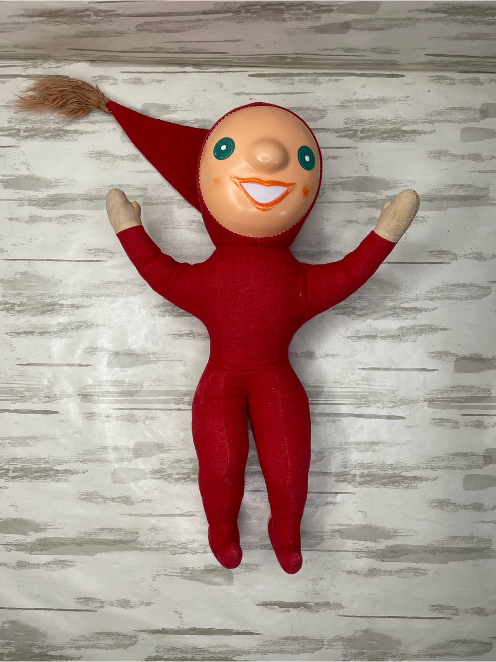 Vintage Knorrli Red Plush Toy Knorr Soup Advertising Figure Celluloid Face